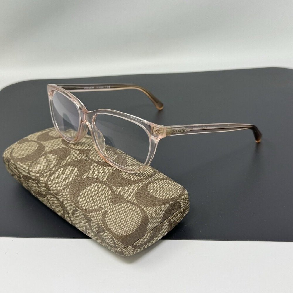 COACH HC6139U 5556 Transparent Pink Rectangle Women's 53 mm Eyeglasses - Picture 2 of 14